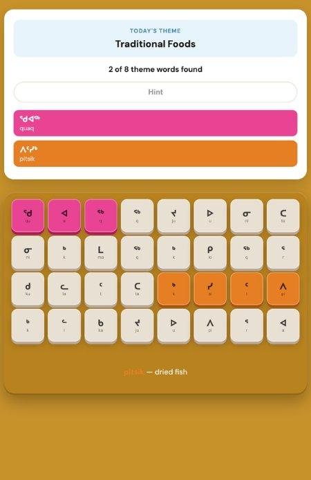 A word-search game