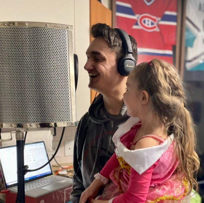 A recording session with a child